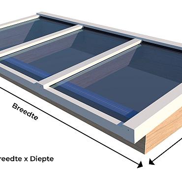 Lichtstraat Glas Douglas Lessenaars 1582Br x 1500mm Dp